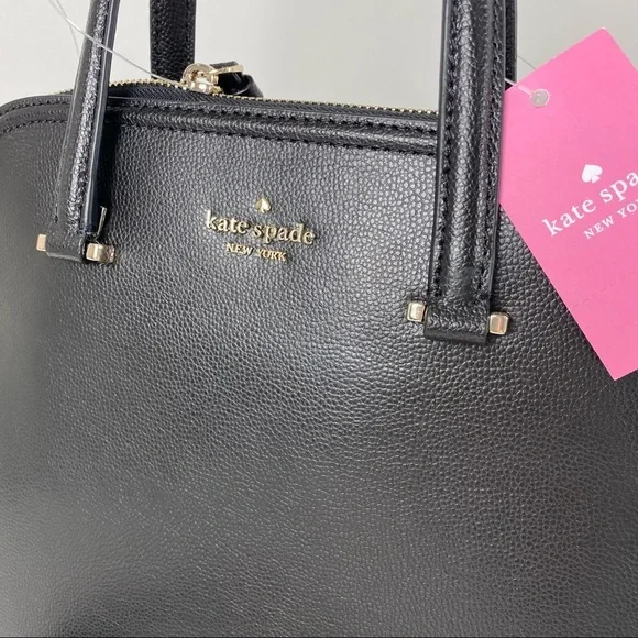Kate Spade Handbag Patterson Drive Medium Dome Leather Satchel Bag in Black - Picture 3 of 11